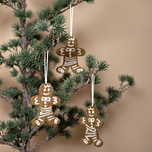 Hangers Vilt - Gingerbread Cookie Poppetje - Gemberkoekmannetjes - Set 3 stuks - Fairtrade