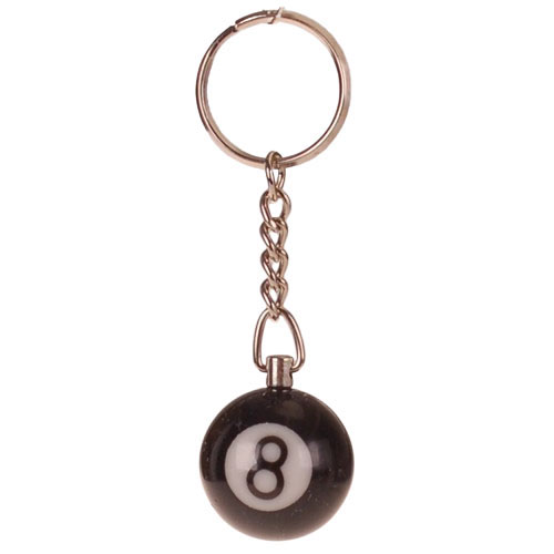 Sleutelhanger - Poolbiljart 8-Ball 3D - Zwart - 2,5cm