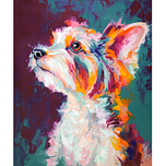 Diamond Painting Set - Yorkshire Hond Gekleurd - incl. Pen & Wax - 30x30cm