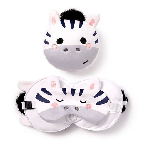 Reiskussen & Slaapmasker - Bali de Zebra Adoramals - Rond - Relaxeazzz - 16.5x15x11cm