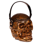 Handtas - Skull / Schedel Brons & Zwart - Goudkleurige Accenten - PVC - 22x20x14cm