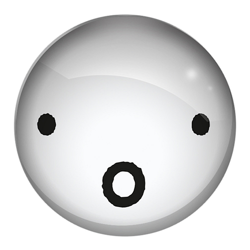 Koelkastmagneet - Glasmagneet Nijntjes Snoet - Rond Wit - Verbaasd - 3cm