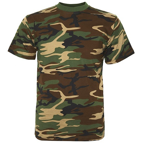 T-shirt camouflage groen/woodland