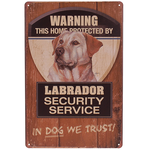 Metalen Plaatje - Labrador Security Service - 20x30cm