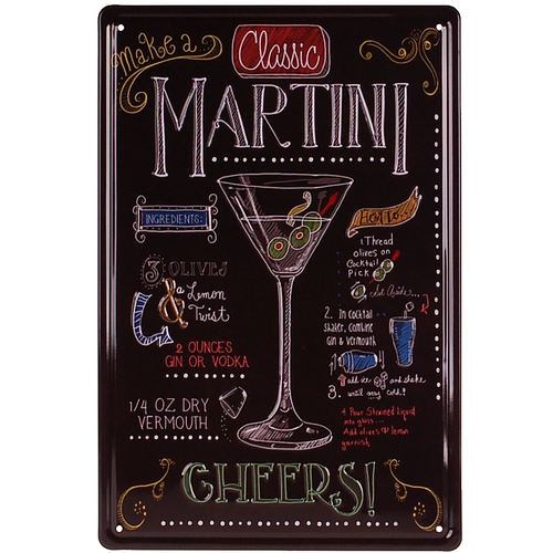 Metalen plaatje - Classic Martini
