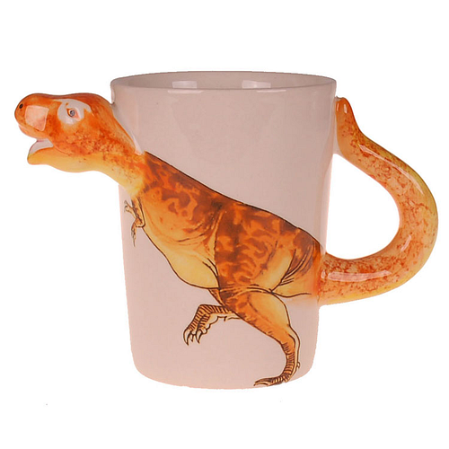 Beker - Dinosaurus T-Rex Oranjebruin - Keramiek - 350ml