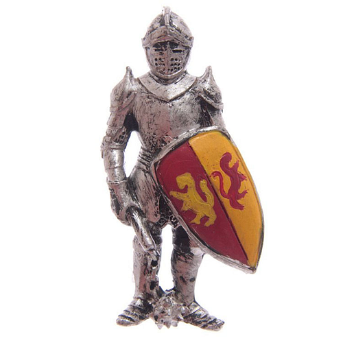 Magneet Kruistocht Ridder Morgenster en Schild Rood/Oranje - 8,5x4cm