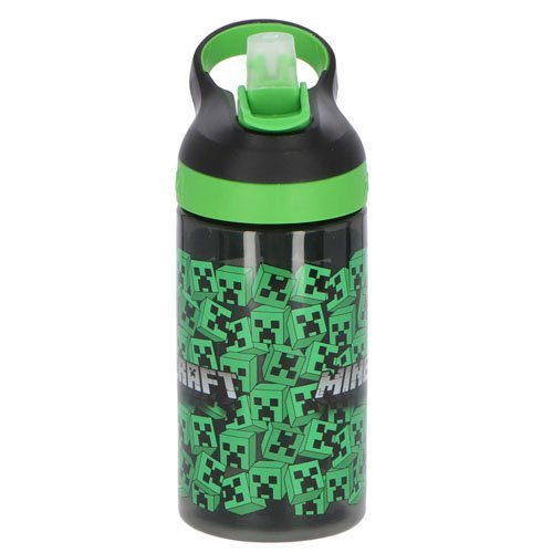 Drinkfles Minecraft Creepers - 600 ml - PP - Zwart/Groen