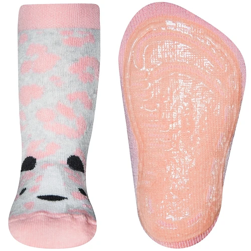 Antislipsok wildlife print en tijgerkop roze