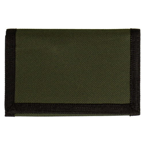 Klittenband Portemonnee Effen Groen met Zwart - 12x9cm