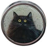 Pillendoosje Kim Haskins katten - Zwarte Kat - 5x2cm