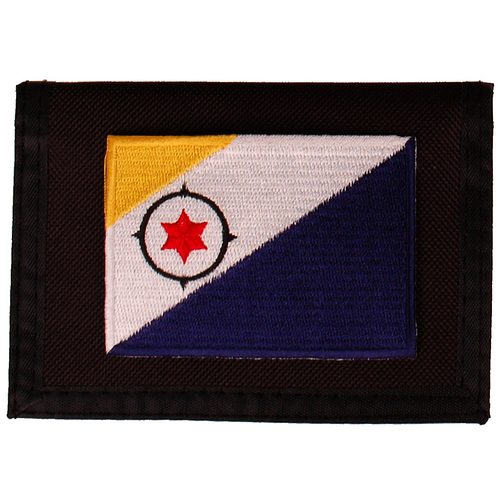 Portemonnee zwart 14x10cm - Vlag Bonaire - 8x6cm 