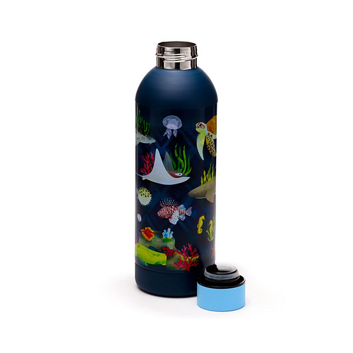 Thermosfles RVS - Marine Kingdom - Zeeleven - Donkerblauw 22.5x7x7 - 530ml