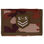 Klittenband Portemonnee Camouflage Embleem met Rangstrepen U.S. - 13x8,5cm