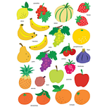 Stickers - Fruit - Diverse Soorten - Scrapbook Hobby DIY - 2 Stickervellen - 2.4-4cm - 46 Stuks