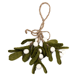 Hanger Vilt - Mistletoe Medium Trosje - 9cm - Groen/Wit - Fairtrade