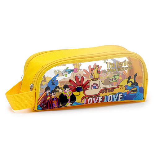 Etui/Pennenzak - The Beatles - Yellow Submarine - Transparant/Handgreep/Dubbele Rits - 8x20x7cm