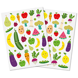 Stickers - Fantasie Groenten - Scrapbook Hobby DIY - 2 Stickervellen - 1-8.7cm - 64 Stuks