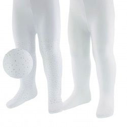 Babypanty's - 2-pack - Wit met zilveren glitterstipjes en Effen wit