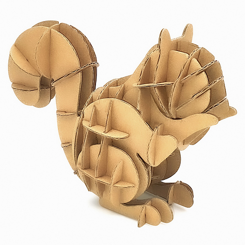 3D Model Karton Puzzel - Eekhoorn - DIY Hobby Knutsellen - 13.5x6.5x9.1cm