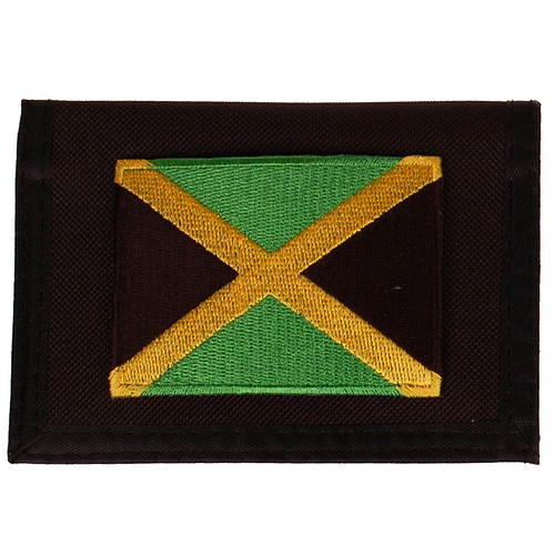 Portemonnee zwart 14x10cm - Vlag Jamaica - 8x6cm 