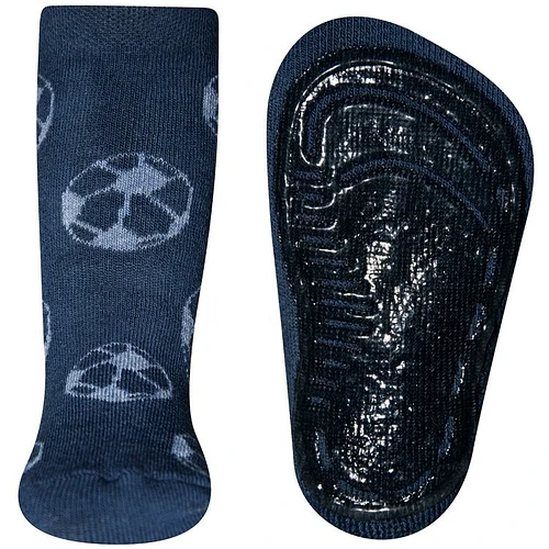 Antislipsok blauw met voetballen