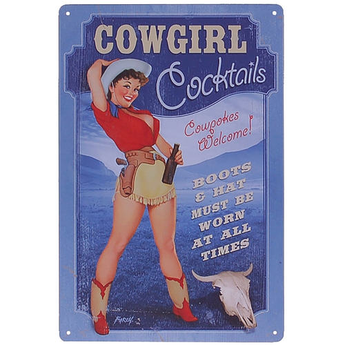 Metalen plaatje - Cowgirl Cocktails