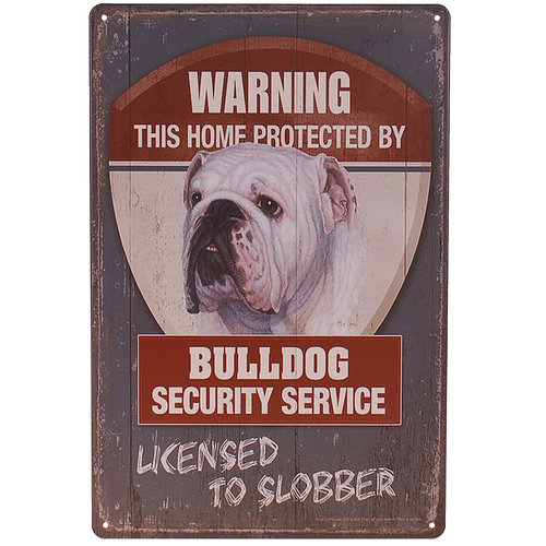 Metalen Plaatje - Bulldog Security Service - 20x30cm