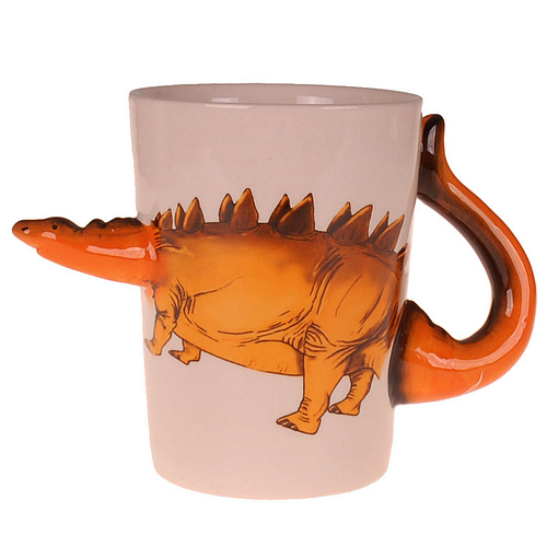 Beker - Dinosaurus Stegosaurus Oranjebruin - Keramiek - 350ml