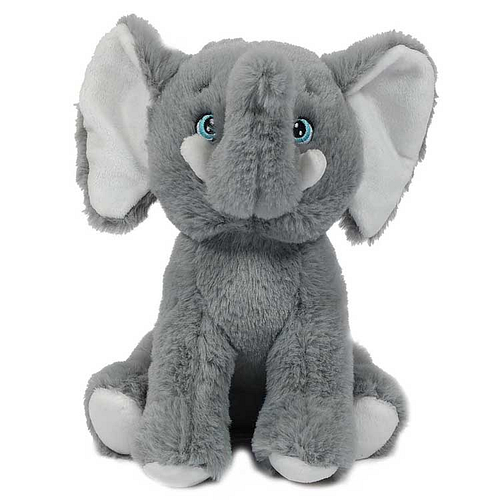 Eco Knuffel Olifant - zittend - Geborduurde Ogen - 21 cm