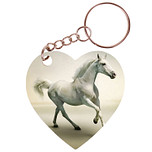 Sleutelhanger hartje 5x5cm - Paard Wit Arabier