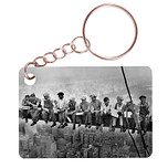 Sleutelhanger 6x4cm - Lunch atop a Skyscraper - Classic Zwart/Wit Afbeelding
