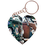 Sleutelhanger hartje 5x5cm - Oldtimer Busjes - Line-up 