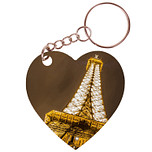Sleutelhanger hartje 5x5cm - Eifeltoren bij Nacht - Parijs