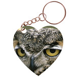 Sleutelhanger hartje 5x5cm - Oehoe Uil - Close up