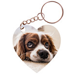 Sleutelhanger hartje 5x5cm - Cocker Spaniel Hond Liggend op Snuit