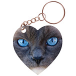 Sleutelhanger hartje 5x5cm - Siamees kat Close-up
