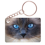 Sleutelhanger 6x4cm - Siamees kat Close-up