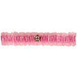 Kousenband roze met strass bloemetje