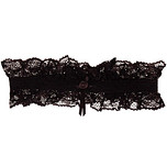 Kanten zwarte kousenband met roosje