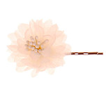 Schuifspeldje Lief Ivoorkleurig Organza Bloemetje - 3,5cm