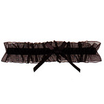 Kousenband Zwart organza met Zwart Strikje