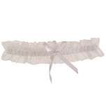 Kousenband Ivoorkleurig organza met Ivoorkleurig Strikje