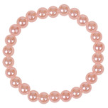 Kinderarmbandje - Lichtroze Imitatiepareltjes 6mm - Elastisch