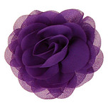 Haarklemmetje met Paarse Bloem van Chiffonstof - 8cm