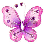 Haarklemmetje Lila-Paarse Organza Vlinder met Steentjes en Glitters - 6x5cm