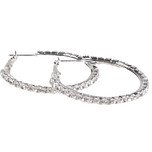 Oorbel zilver met strass steentjes