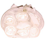 Tasje off-white met bloemen - 23x13cm