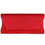 Avondtasje - Donkerrood Glitterstof - Groter Formaat - Magneetsluiting - Goudkleurige Schouderketting - 26x12.5cm