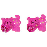 Kinderoorbelletjes poesjes Donkerroze